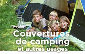 Couvertures de camping et autres usages